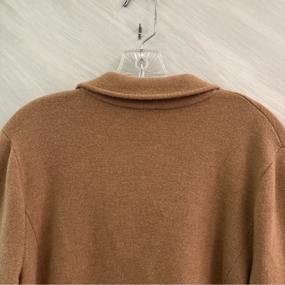 Talbots Plus 1X/ 2X  Merino Wool Knit Blazer Cardigan Tan Minimalist Old Money - Picture 9 of 12